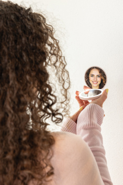 Logo trade liikelahja kuva: Lumora RCS -LED-meikkipeili, ladattava, kierrätysmuovia