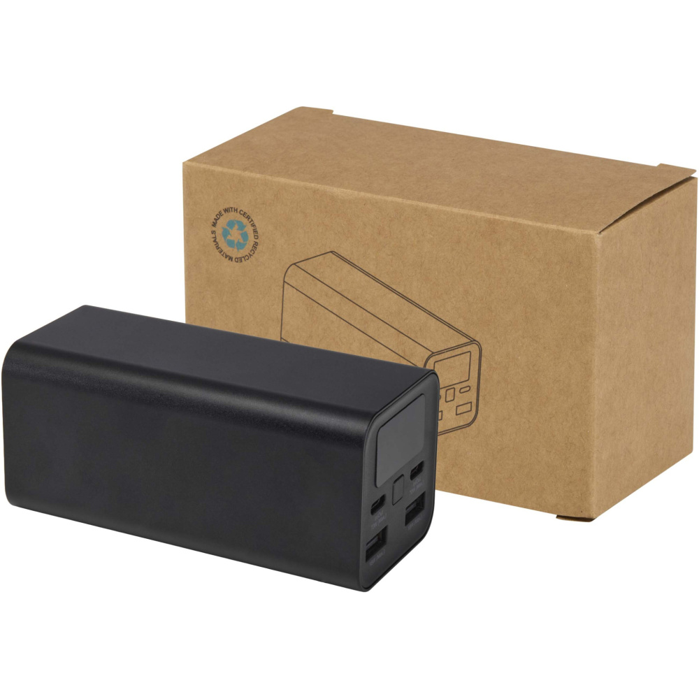 Logo trade liikelahjat mainoslahjat kuva: Acamar 20 000 mAh:n ja 70 W:n kannettavan tietokoneen varavirtalähde kierrätetystä alumiinista