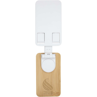 Logo trade liikelahjat tuotekuva: Alfirk kierrätetystä muovista valmistettu kokoontaitettava pöytäpuhelinjalusta bambuyksityiskohdilla