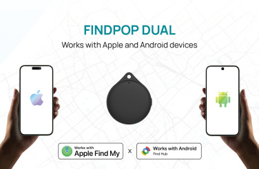 Logo trade mainoslahja ja liikelahja tuotekuva: Findpop Dual RCS -esineiden paikannin (IPX5)