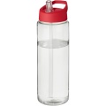 H2O Active® Vibe 850 ml sportinis buteliukas su snapeliu su dangteliu, Skaidrus / raudonas