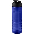 H2O Active® Eco Treble 750 ml sportinis buteliukas su atverčiamu dangteliu, Mėlyna / vientisa juoda