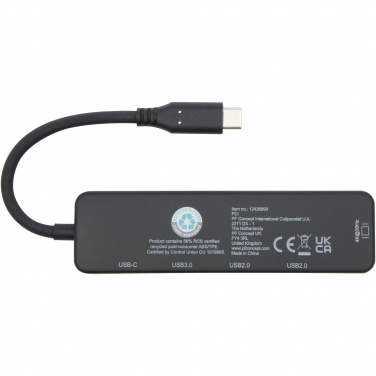 Logotrade reklaminės dovanos nuotrauka: Loop RCS perdirbto plastiko daugialypės terpės adapteris USB 2.0-3.0 su HDMI prievadu