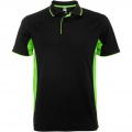 Montmelo unisex sportinis polo trumpomis rankovėmis, Vientisa juoda / kalkinė