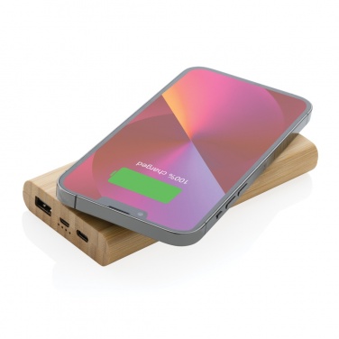 Logotrade reklaminiai produktai nuotrauka: Bamboo 8.000 mAh 5W belaidis maitinimo blokas