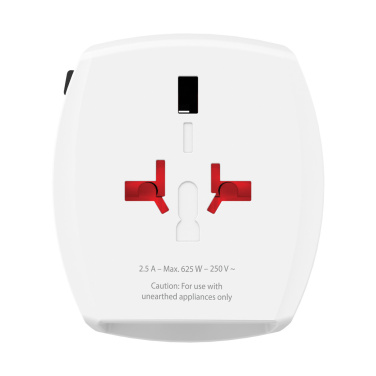 Logotrade verslo dovanos nuotrauka: SKROSS World Travel Adapter MUV 2 polių su USB A ir C