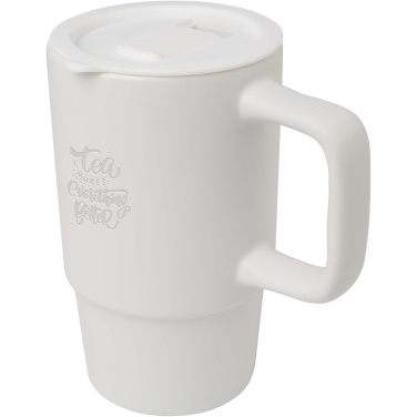 Logotrade verslo dovanos nuotrauka: Carter 450 ml keraminis puodelis su plastikiniu dangteliu
