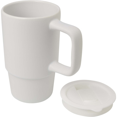 Logotrade verslo dovanos nuotrauka: Carter 450 ml keraminis puodelis su plastikiniu dangteliu