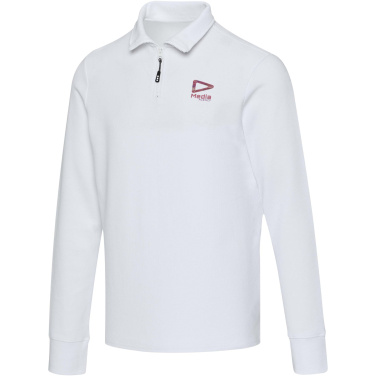 Logotrade dovana nuotrauka: Zeus ilgomis rankovėmis unisex polo marškinėliai su pusiniu užtrauktuku