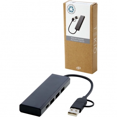 Logotrade ziemassvētku dāvanas foto: Rise RCS pārstrādāta alumīnija USB 2.0 centrmezgls