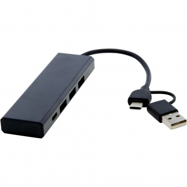 Logotrade biznesa dāvanas foto: Rise RCS pārstrādāta alumīnija USB 2.0 centrmezgls