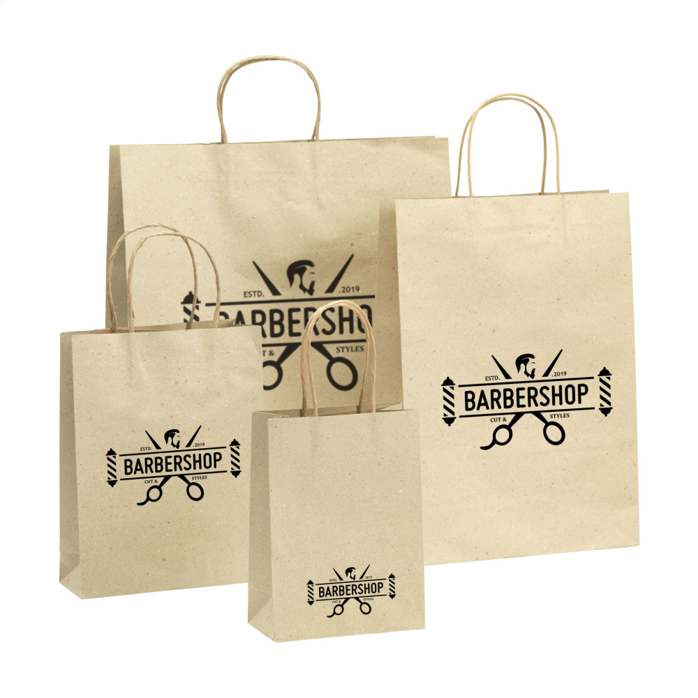 Logotrade logo dāvanas foto: Leaf It Bag pārstrādāts zāles papīrs (120 g/m²) M