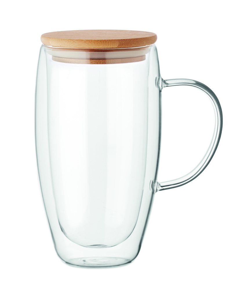 Logotrade korporatīvās dāvanas foto: Divsienu stikla krūze 450ml