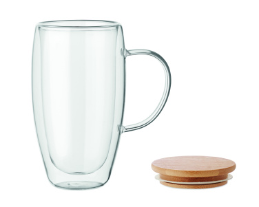 Logotrade korporatīvās dāvanas foto: Divsienu stikla krūze 450ml