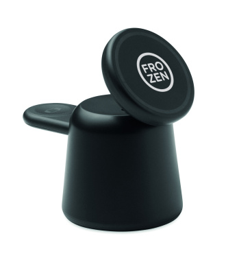 Logotrade biznesa dāvanas foto: 3 vienā bezvadu lādētājs 15 W