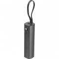 Power bank 5 000 mAh Donkasterā, tumši pelēka