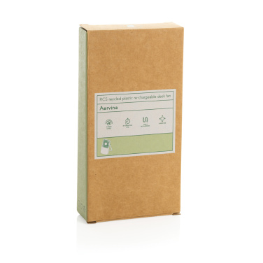 Logotrade dāvanas foto: Aervina RCS pārstrādātas plastmasas uzlādējams galda ventilators