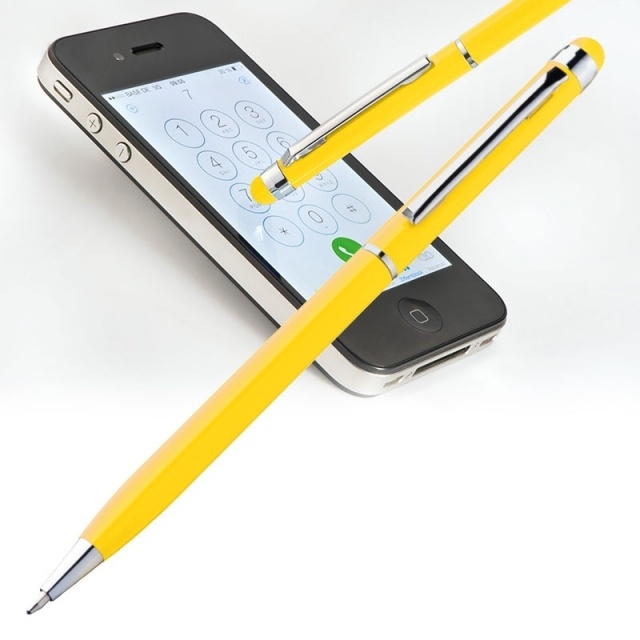 Лого трейд pекламные продукты фото: Ручка шариковая с сенсорным стилусом "Новый Орлеан" цвет желтый