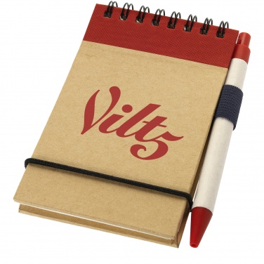 Лого трейд бизнес-подарки фото: Блокнот Zuse с ручкой, красный