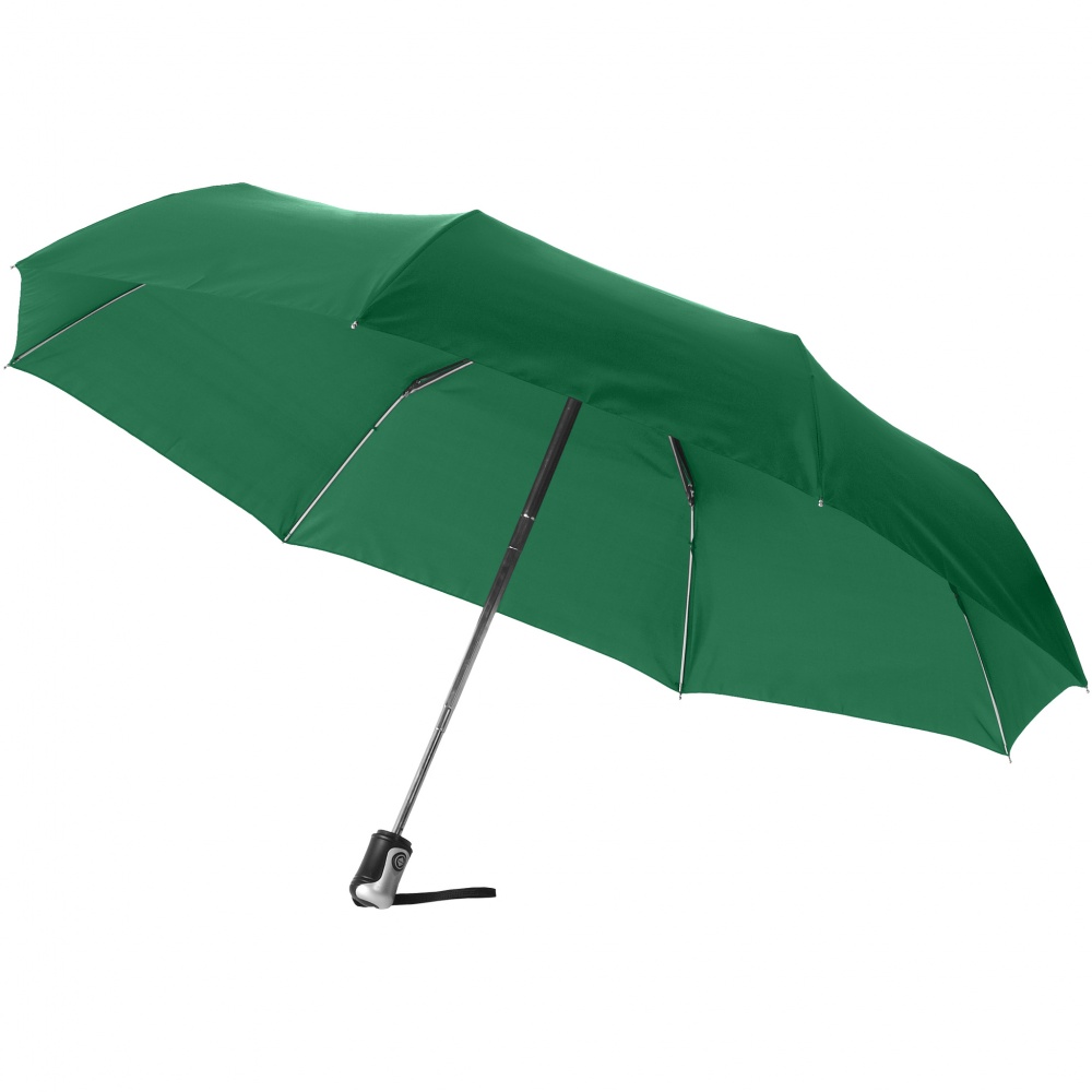 Логотрейд pекламные cувениры картинка: Зонт Alex трехсекционный автоматический 21,5", зеленый