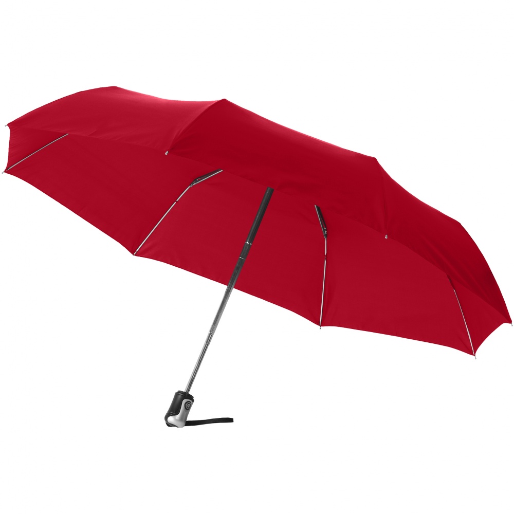 Логотрейд pекламные подарки картинка: Зонт Alex трехсекционный автоматический 21,5", красный