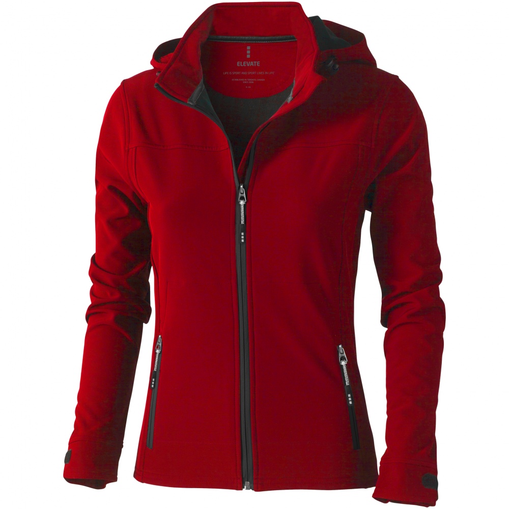 Логотрейд pекламные продукты картинка: Женская куртка софтшел Langley, красный