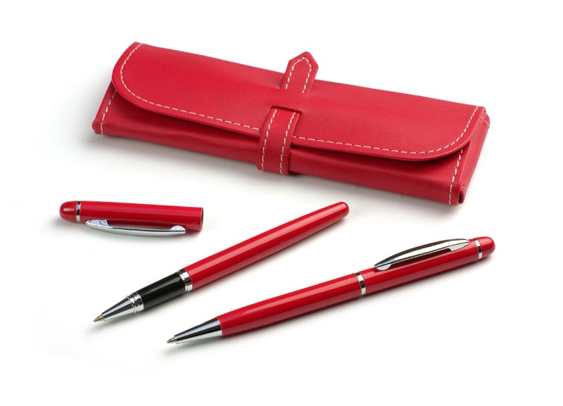 Логотрейд бизнес-подарки картинка: Набор Montana шариковая ручка и ручка-роллер, красный