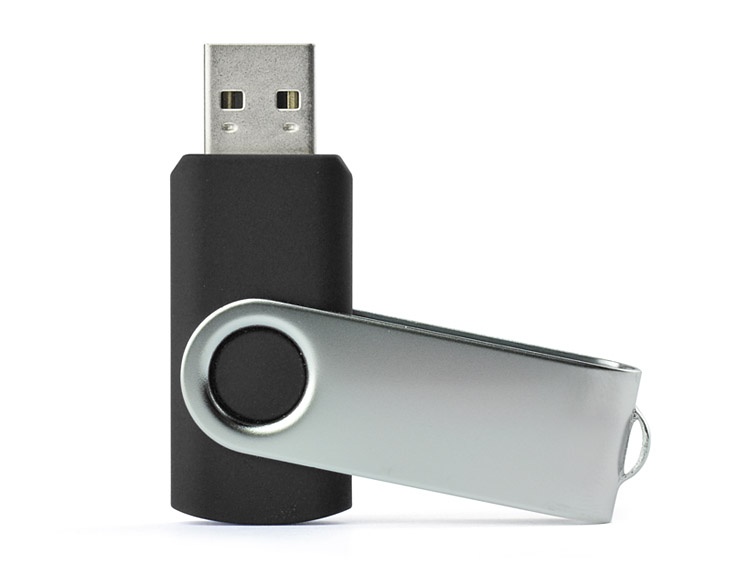 Лого трейд pекламные cувениры фото: USB mälupulk Twister, 8 GB, must