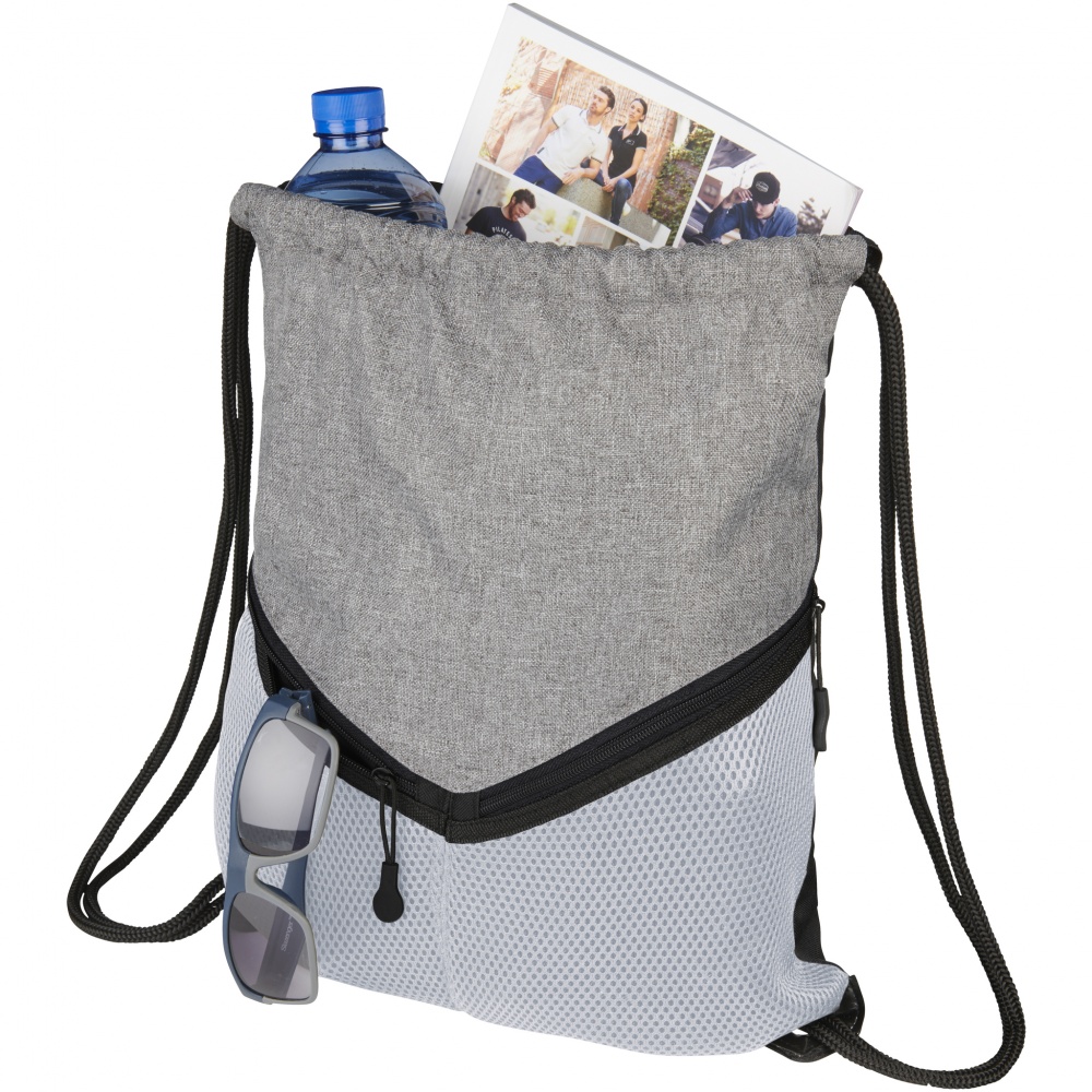 Лого трейд бизнес-подарки фото: Voyager drawstring backpack, белый