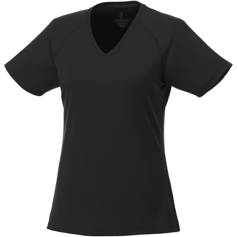 Лого трейд бизнес-подарки фото: Модная женская футболка Amery, чёрная