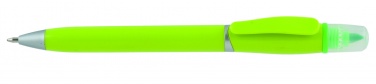 Логотрейд pекламные подарки картинка: Пластмассовая ручка с маркером 2-в-1 GUARDA, зеленый