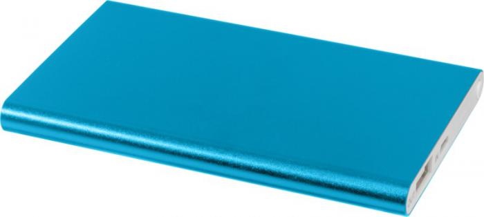 Лого трейд бизнес-подарки фото: Алюминиевый повербанк Pep емкостью 4000 мА/ч, светло-синий