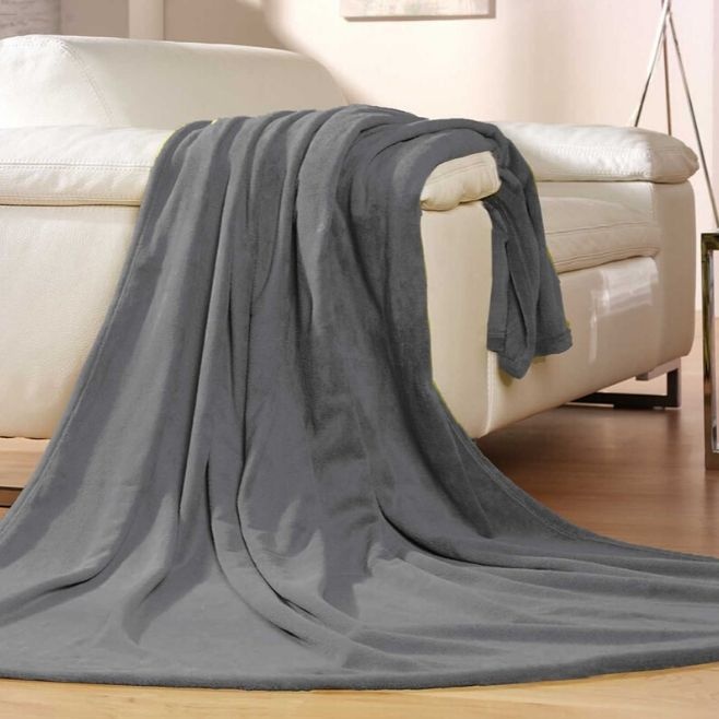 Лого трейд pекламные продукты фото: Флисовое одеяло Memphis, серый