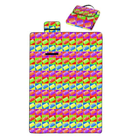 Лого трейд бизнес-подарки фото: Одеяло для пикника с сублимационным принтом, разноцветное