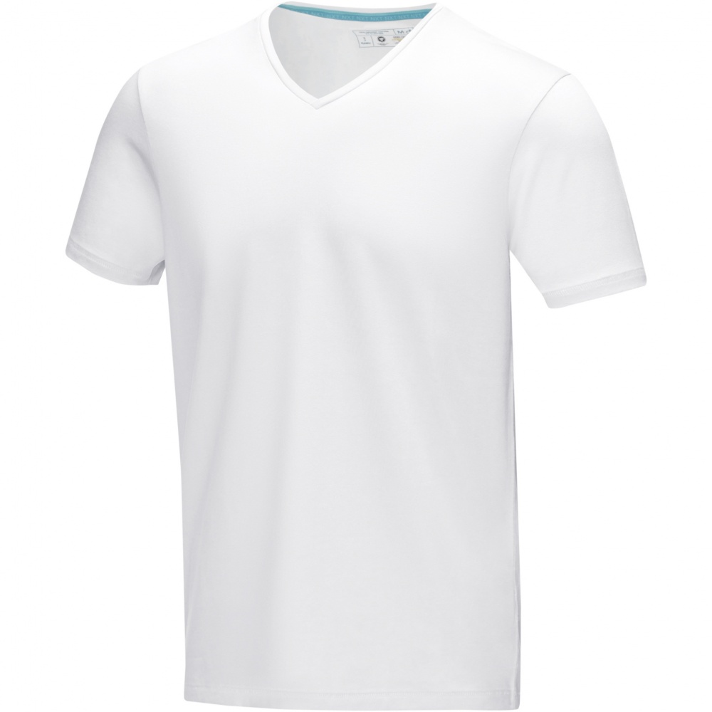 Логотрейд pекламные подарки картинка: Kawartha short sleeve men's organic V-neck t-shirt