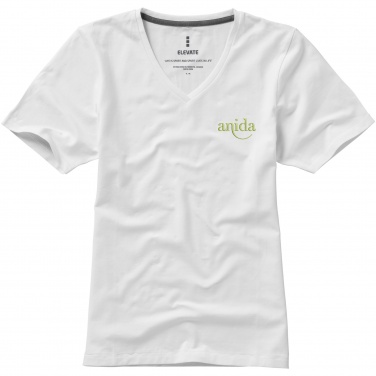 Логотрейд pекламные cувениры картинка: Kawartha short sleeve women's organic V-neck t-shirt