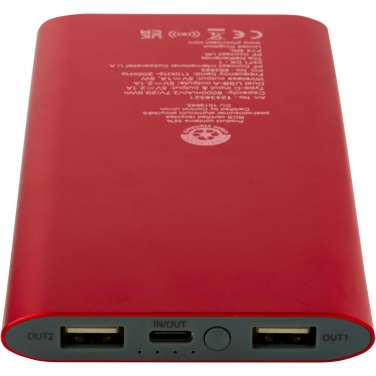 Логотрейд pекламные подарки картинка: Juice портативное зарядное устройство Type-C из переработанного алюминия емкостью 8000 мАч