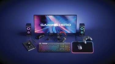 Логотрейд pекламные cувениры картинка: Игровые наушники с RGB-подсветкой и ENC