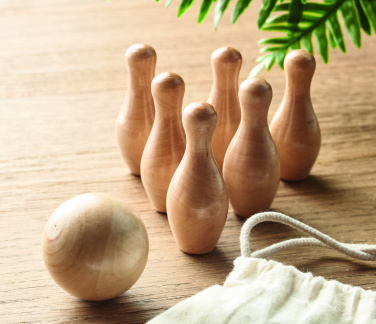 Логотрейд pекламные cувениры картинка: Mini pine wood bowling set