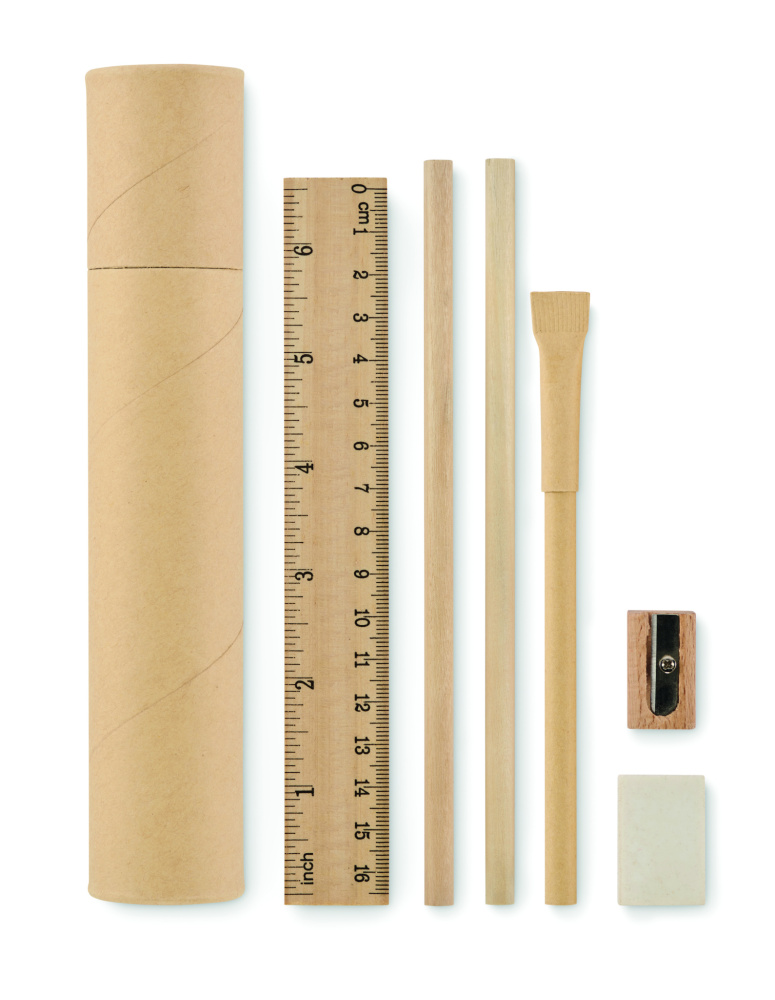 Лого трейд бизнес-подарки фото: Paper tube stationery set