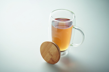 Логотрейд pекламные продукты картинка: Double wall glass mug 450ml