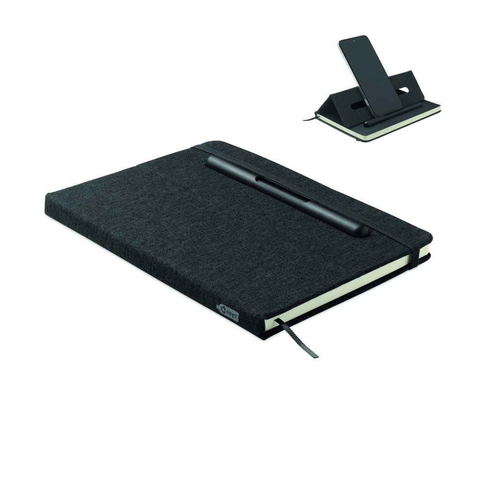 Логотрейд pекламные подарки картинка: A5 notebook with phone holder