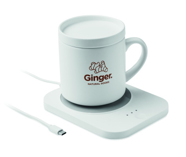 Лого трейд pекламные cувениры фото: Wireless charger mug warmer set