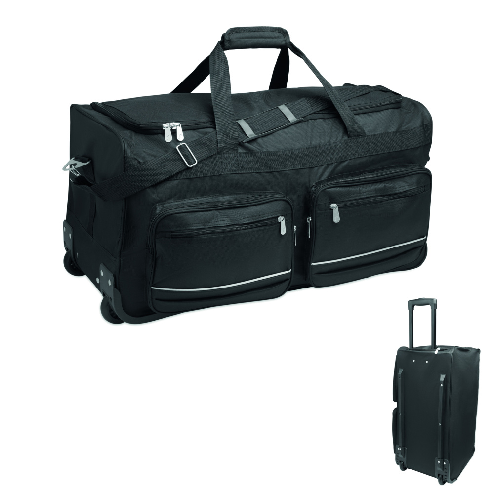 Лого трейд pекламные cувениры фото: Duffle bag trolley 600D RPET