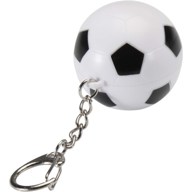 Лого трейд бизнес-подарки фото: Гигиеническая губная помада в форме футбольного мяча с SPF 15 и брелком Rami