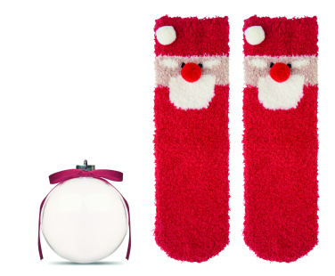 Лого трейд pекламные подарки фото: Santa socks in bauble ornament