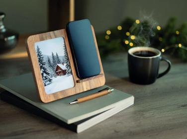 Лого трейд бизнес-подарки фото: Acacia frame & charger 15W