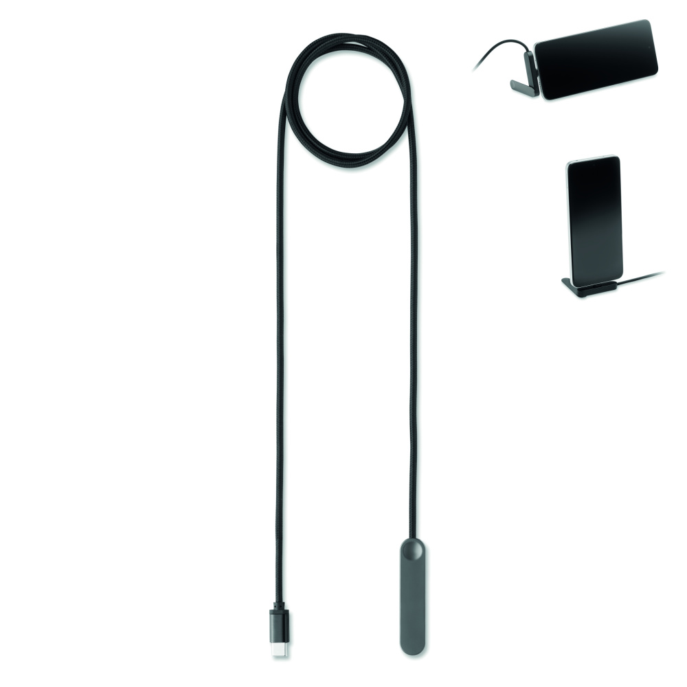 Логотрейд pекламные подарки картинка: 60W USB-C cable phone stand