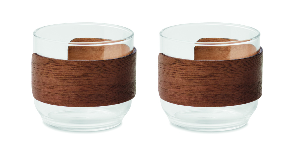 Логотрейд pекламные cувениры картинка: Coffee glass set walnut grip