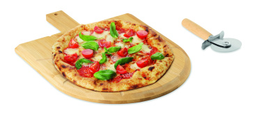Лого трейд бизнес-подарки фото: Bamboo pizza board & cutter